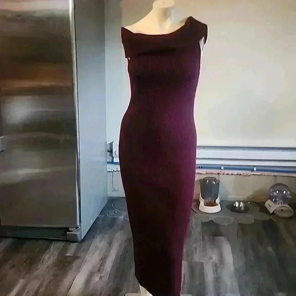 TANYA TAYLOR MULBERRY EXTRAFINE MERINO WOOL QUINCY DRESS SIZE L - Picture 3 of 6